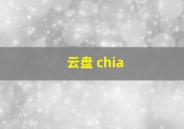 云盘 chia